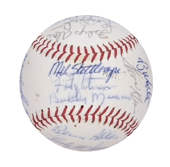 1972 New York Yankees Team Signed Baseball With 22 Signatures Including Thurman Munson (JSA)